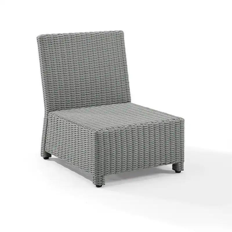 Fauteuil central de sectionnel en osier d'extérieur Bradenton
