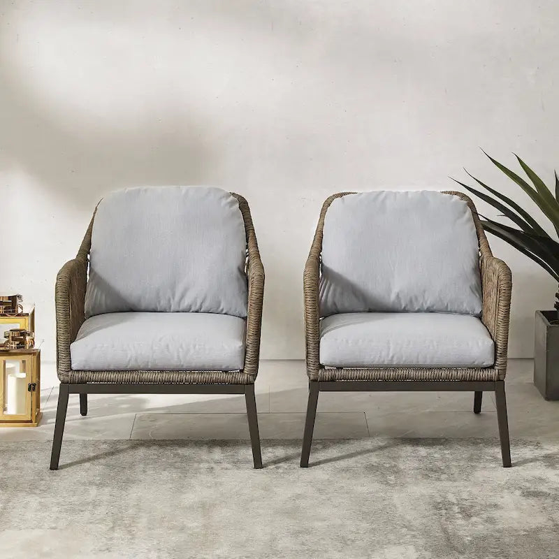 Ensemble de 2 fauteuils d'extérieur en osier Haven - 33,63P x 26,38L x 29,75H