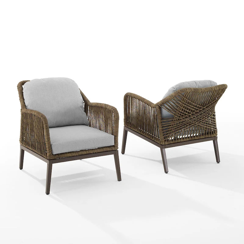 Ensemble de 2 fauteuils d'extérieur en osier Haven - 33,63P x 26,38L x 29,75H