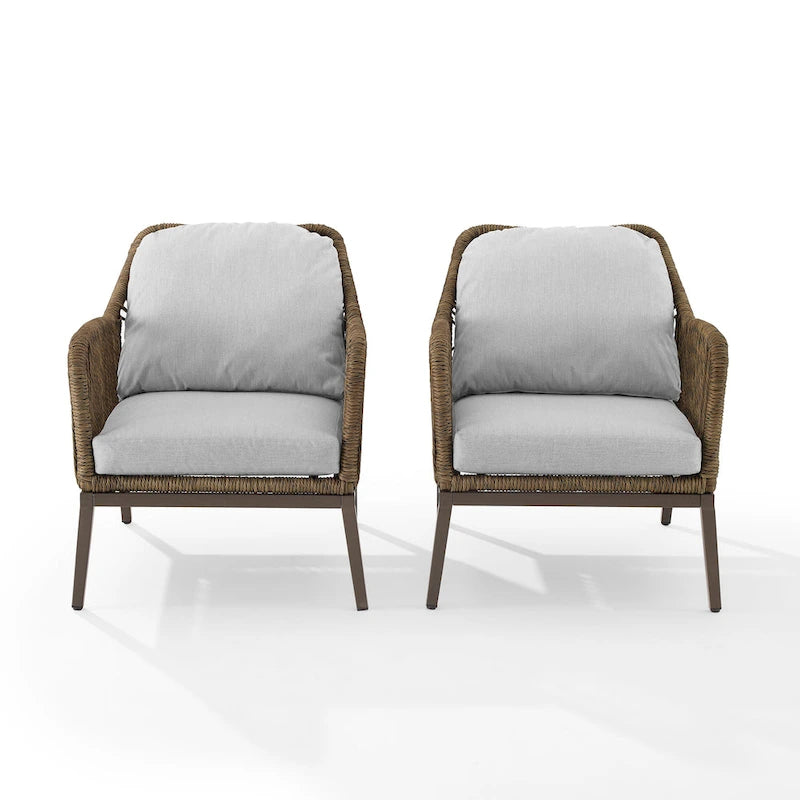 Ensemble de 2 fauteuils d'extérieur en osier Haven - 33,63P x 26,38L x 29,75H