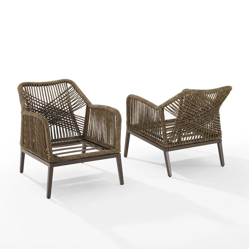 Ensemble de 2 fauteuils d'extérieur en osier Haven - 33,63P x 26,38L x 29,75H