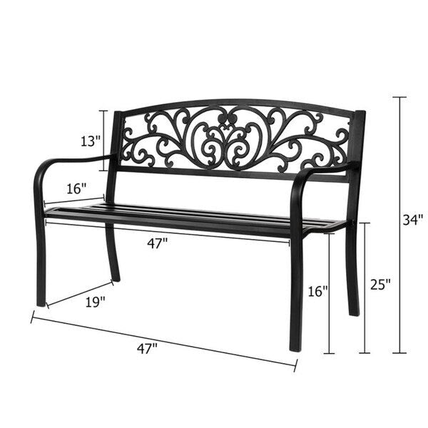 Banc en fer pour jardin, cour ou arrière-cour - N/A