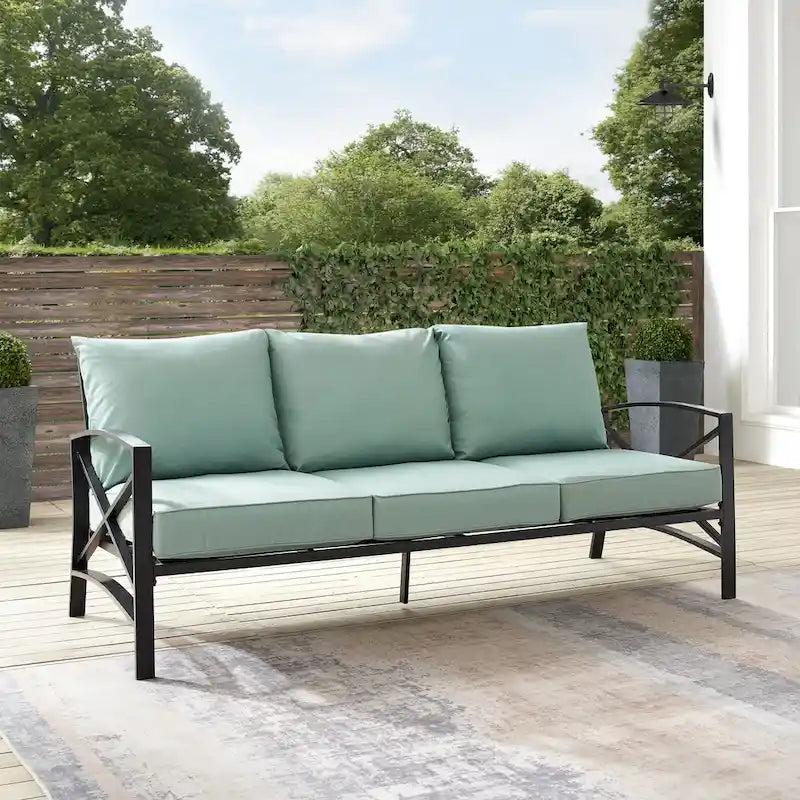 Crosley Kaplan Outdoor Metal Sofa - 79W x 30.5D x 32H