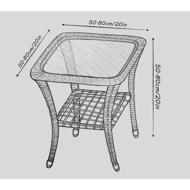 Ensemble de conversation en osier 3 pièces avec fauteuils pivotants Havenside Home