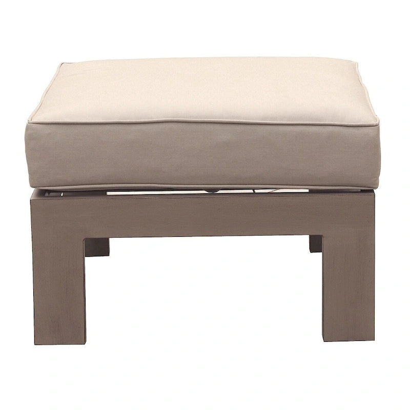 Ottoman d'extérieur Katalla avec coussin par Havenside Home - (l) 66 cm x (h) 30 cm x (p) 66 cm