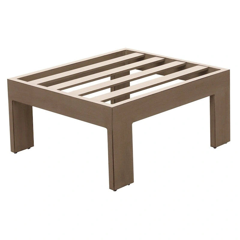 Ottoman d'extérieur Katalla avec coussin par Havenside Home - (l) 66 cm x (h) 30 cm x (p) 66 cm