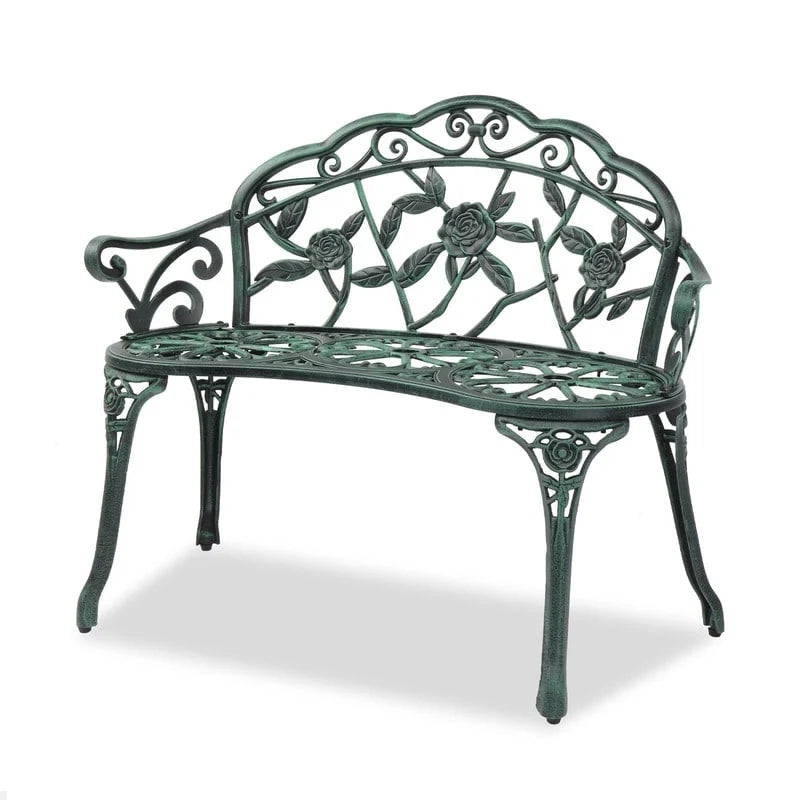 Banc d'extérieur en fonte d'aluminium finition bronze - S/O