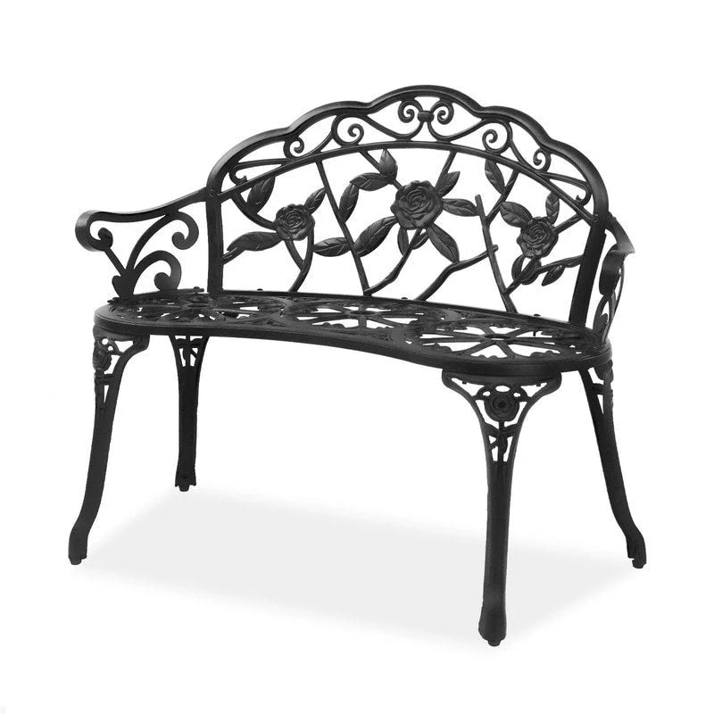Banc d'extérieur en fonte d'aluminium finition bronze - S/O