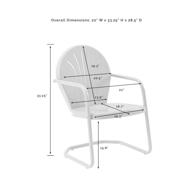 Chaise en métal Crosley Griffith, couleur Aqua