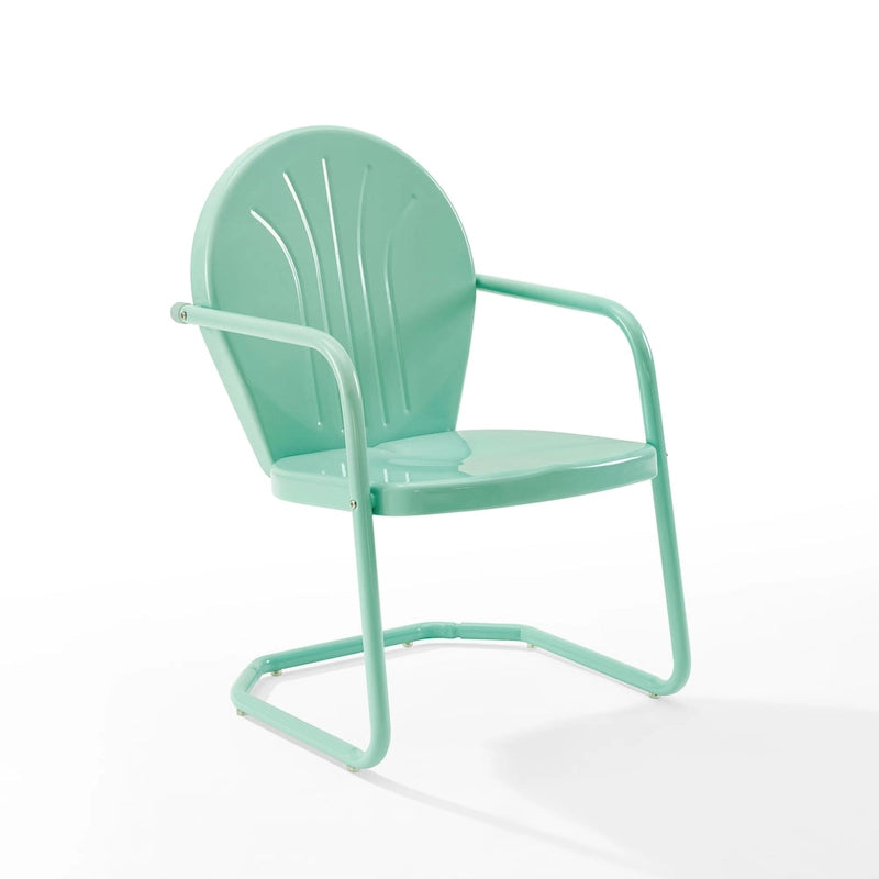 Chaise en métal Crosley Griffith, couleur Aqua