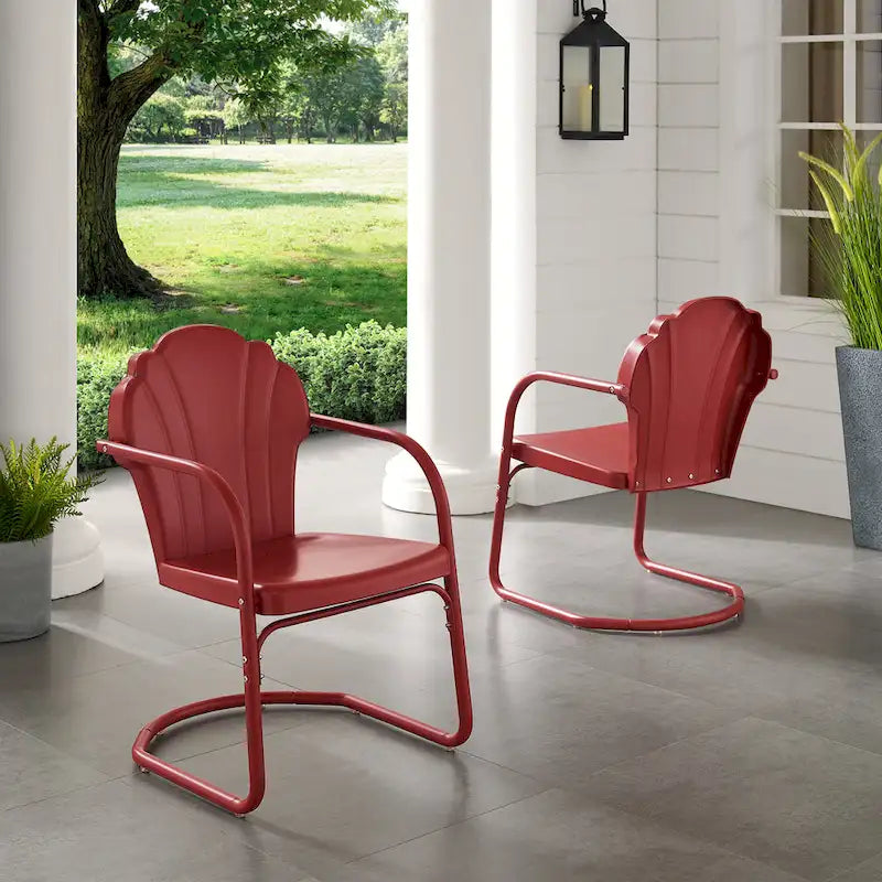 Crosley Tulip 2Pc Outdoor Metal Armchair Set - 24.5W x 20.5D x 32.88H