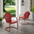 Crosley Tulip 2Pc Outdoor Metal Armchair Set - 24.5W x 20.5D x 32.88H