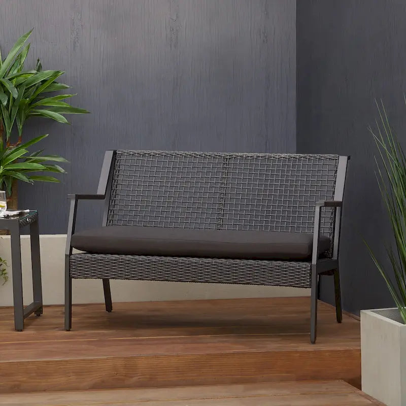 Calvin 46.5 Love Seat in Black by Real Flame
