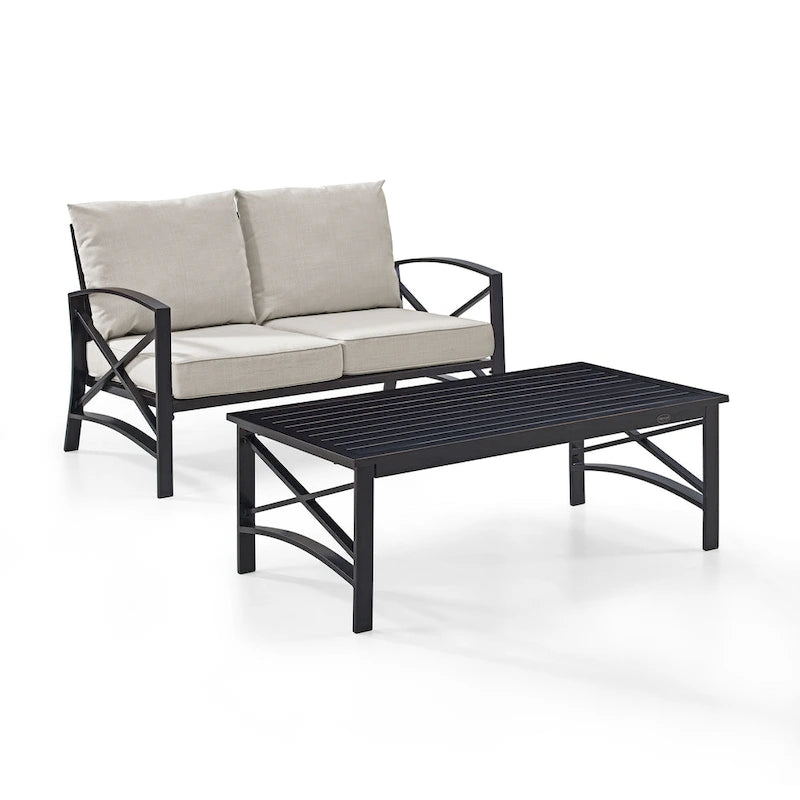 Crosley Kaplan Ensemble de 2 meubles de patio pour l'extérieur - Causeuse – 50 po L x 71,5 po P x 36 po H