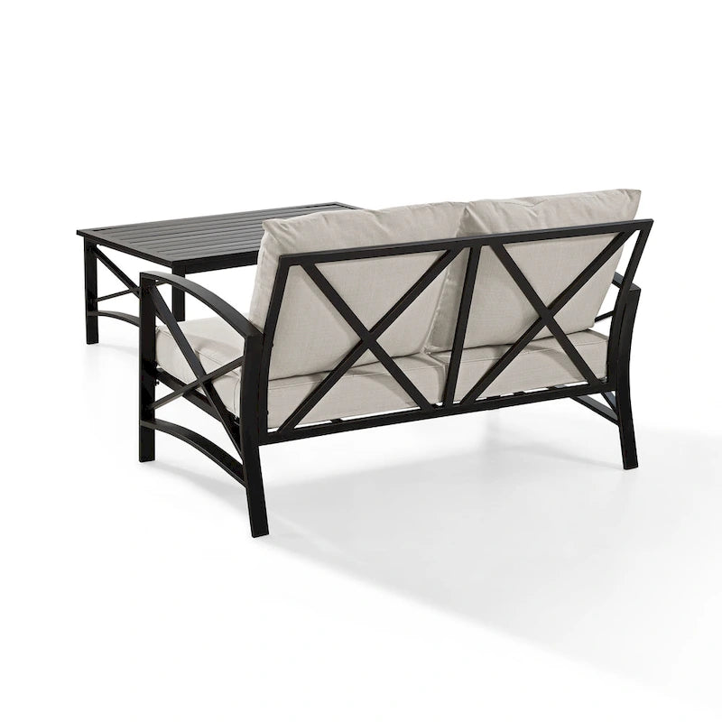 Crosley Kaplan Ensemble de 2 meubles de patio pour l'extérieur - Causeuse – 50 po L x 71,5 po P x 36 po H