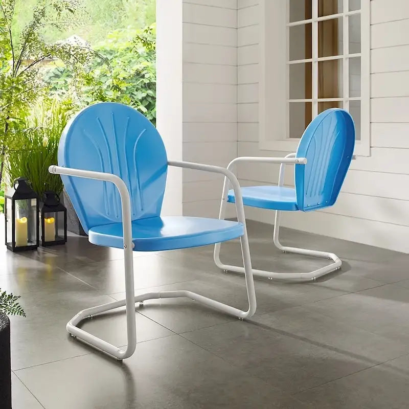 Fauteuil d'extérieur en métal Crosley Griffith - 22 L x 28,2 P x 33,25 H