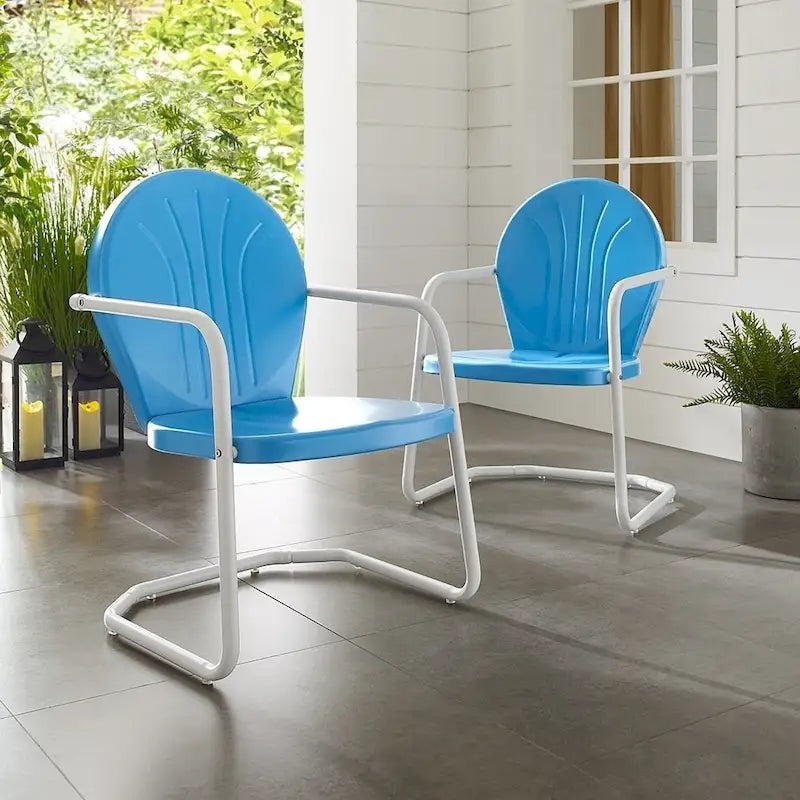 Fauteuil d'extérieur en métal Crosley Griffith - 22 L x 28,2 P x 33,25 H