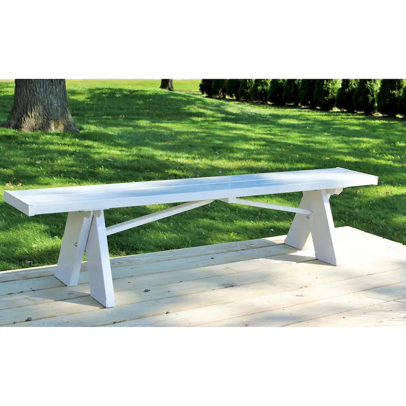 DuraTrel Selena 6' White Vinyl Backless Bench