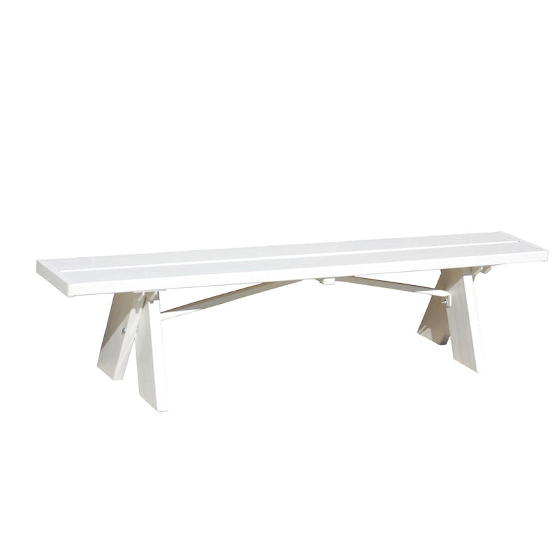 Banc sans dossier DuraTrel Selena 6 pi en vinyle blanc