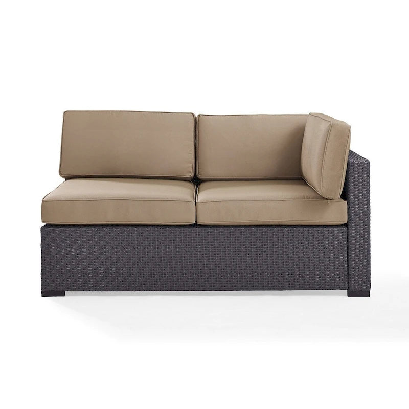 Causeuse Crosley Biscayne avec accoudoir intégré et coussins blancs