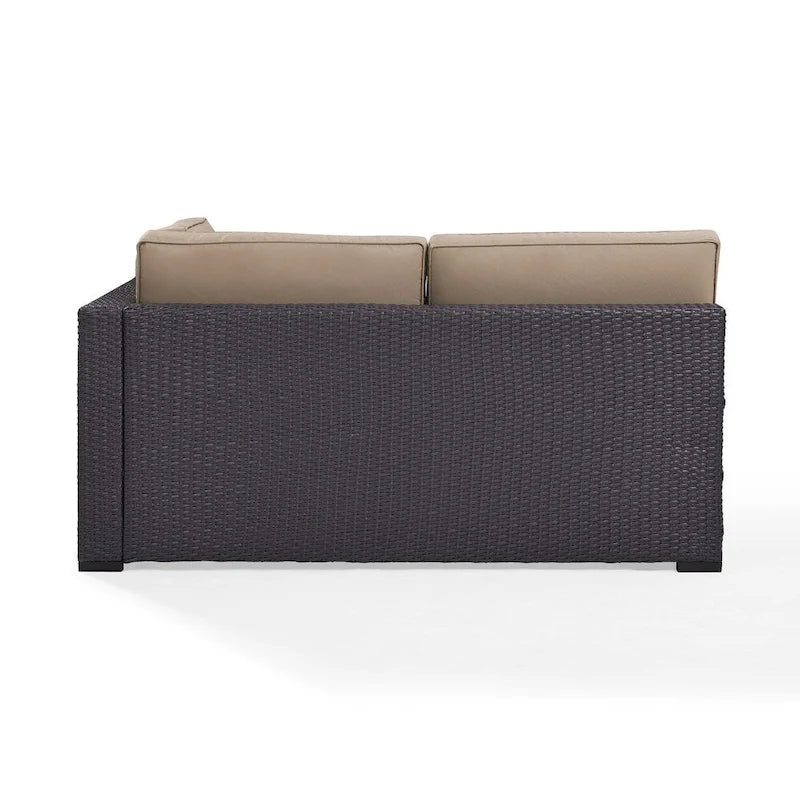 Causeuse Crosley Biscayne avec accoudoir intégré et coussins blancs