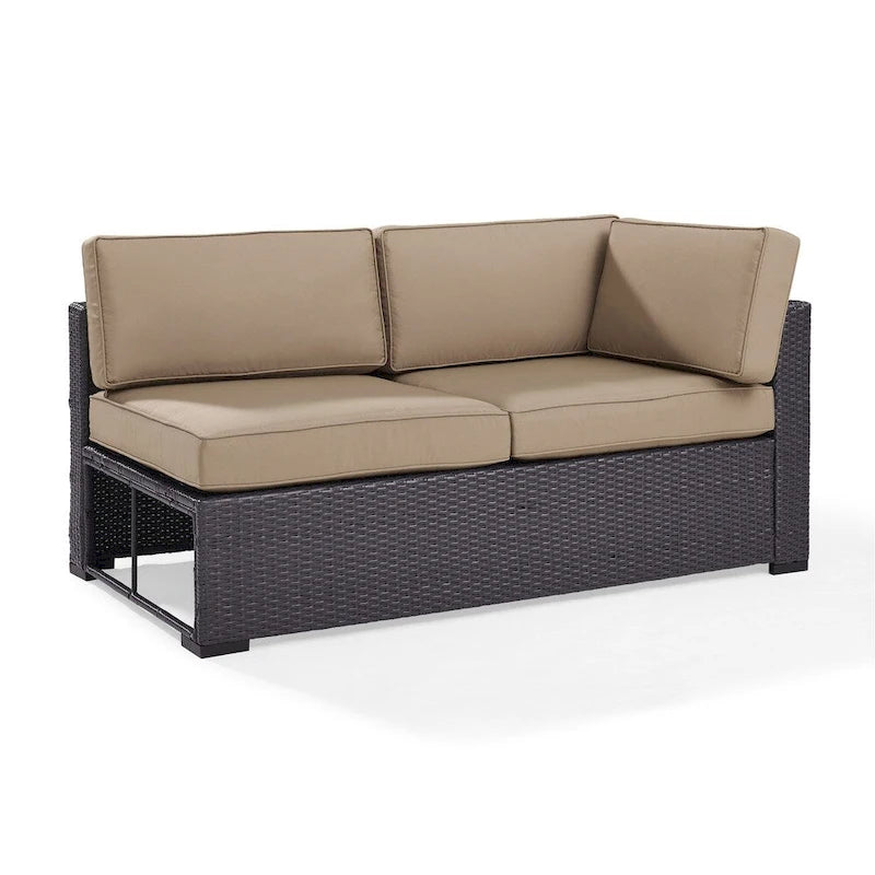 Causeuse Crosley Biscayne avec accoudoir intégré et coussins blancs