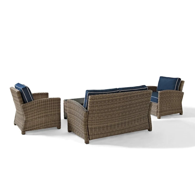 Chaises d'extérieur Crosley Bradenton avec coussins bleu marine (ensemble de 2)
