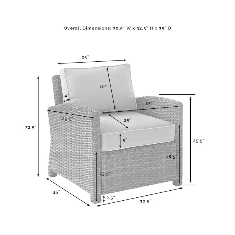 Chaises d'extérieur Crosley Bradenton avec coussins bleu marine (ensemble de 2)