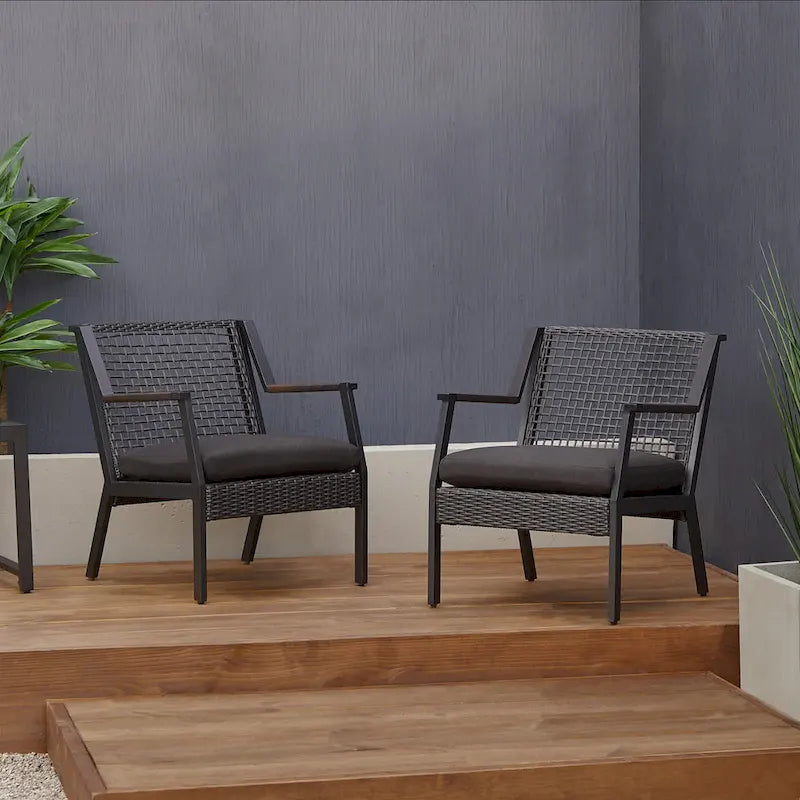 Calvin 25.25 Chair Set of two Black by Real Flame