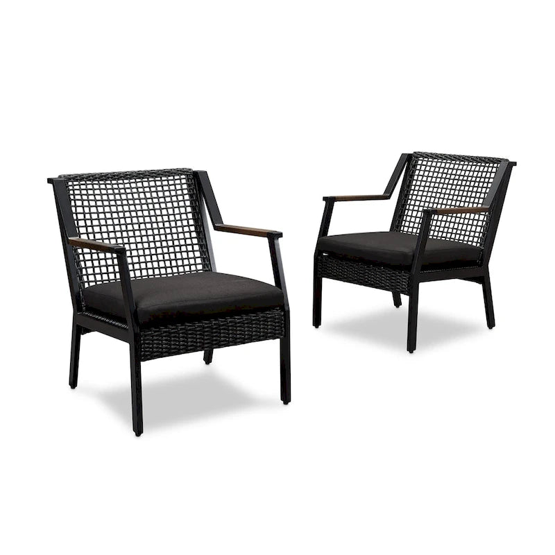 Lot de deux chaises Calvin 25.25 noires par Real Flame