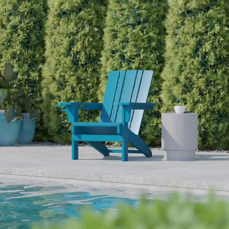Lot de 2 chaises Adirondack commerciales tout temps avec porte-gobelets