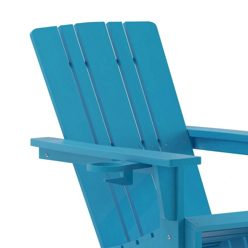 Lot de 2 chaises Adirondack commerciales tout temps avec porte-gobelets