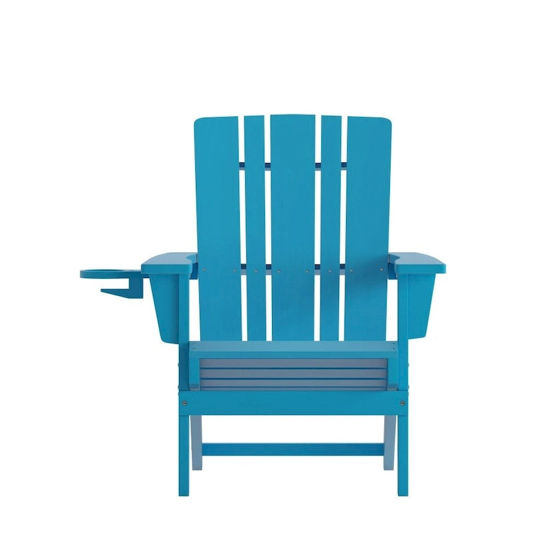 Lot de 2 chaises Adirondack commerciales tout temps avec porte-gobelets