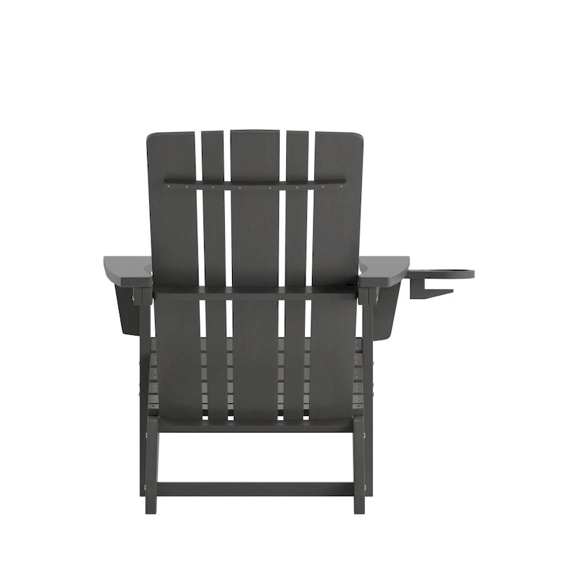 Lot de 2 chaises Adirondack commerciales tout temps avec porte-gobelets
