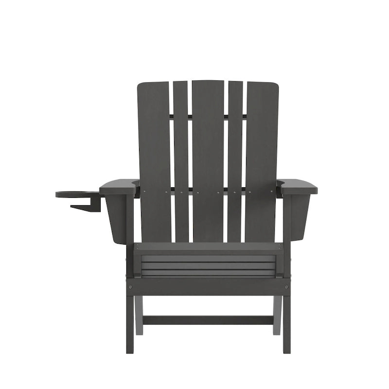 Lot de 2 chaises Adirondack commerciales tout temps avec porte-gobelets