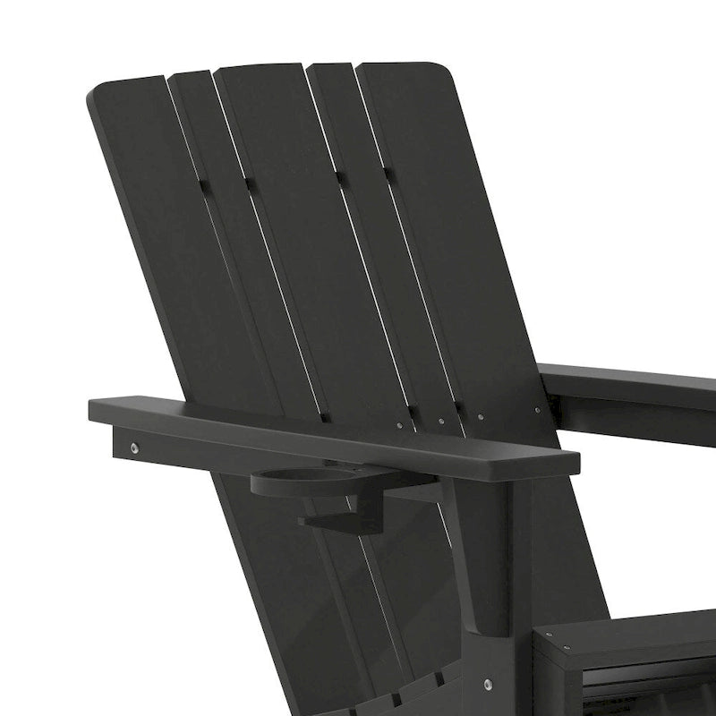 Lot de 2 chaises Adirondack commerciales tout temps avec porte-gobelets