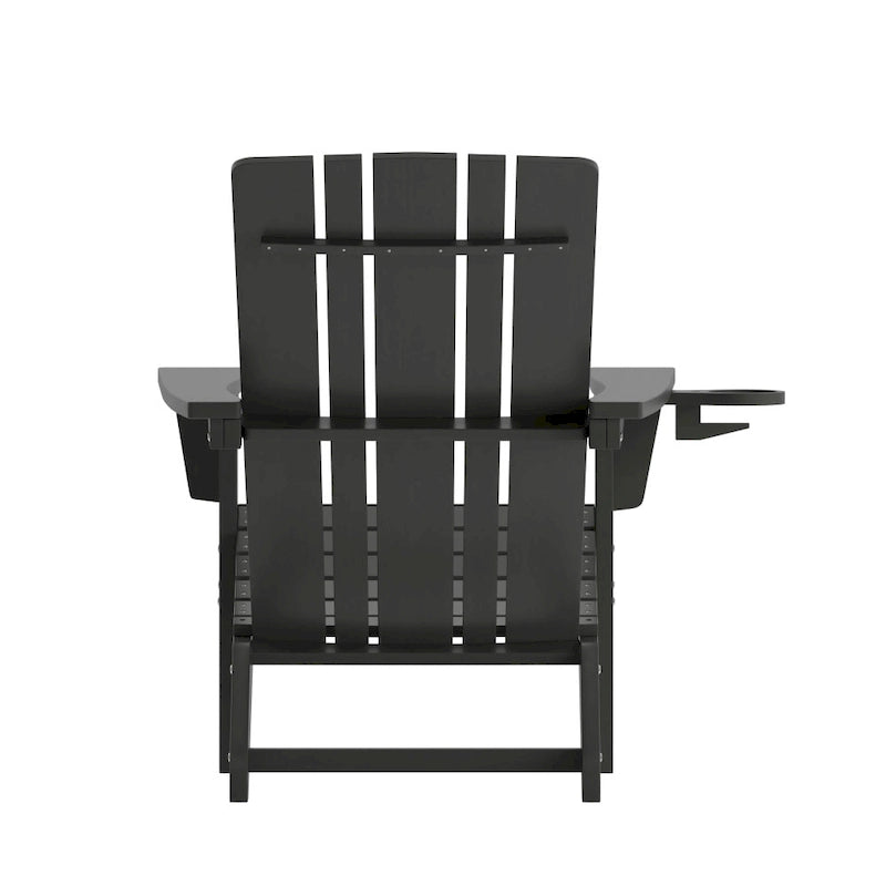 Lot de 2 chaises Adirondack commerciales tout temps avec porte-gobelets