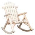 Fauteuil à bascule d'extérieur en sapin Karlhome, fauteuil rustique en bois de style Adirondack