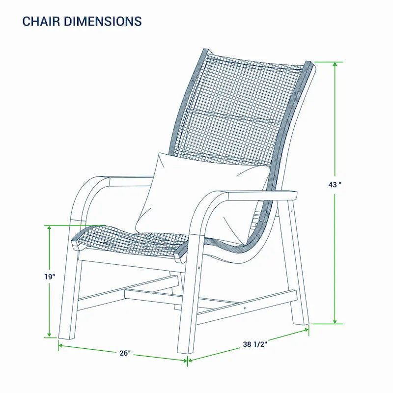 Cambridge Casual Dunham - Ensemble de conversation 3 pièces en teck - Coussin GRATUIT