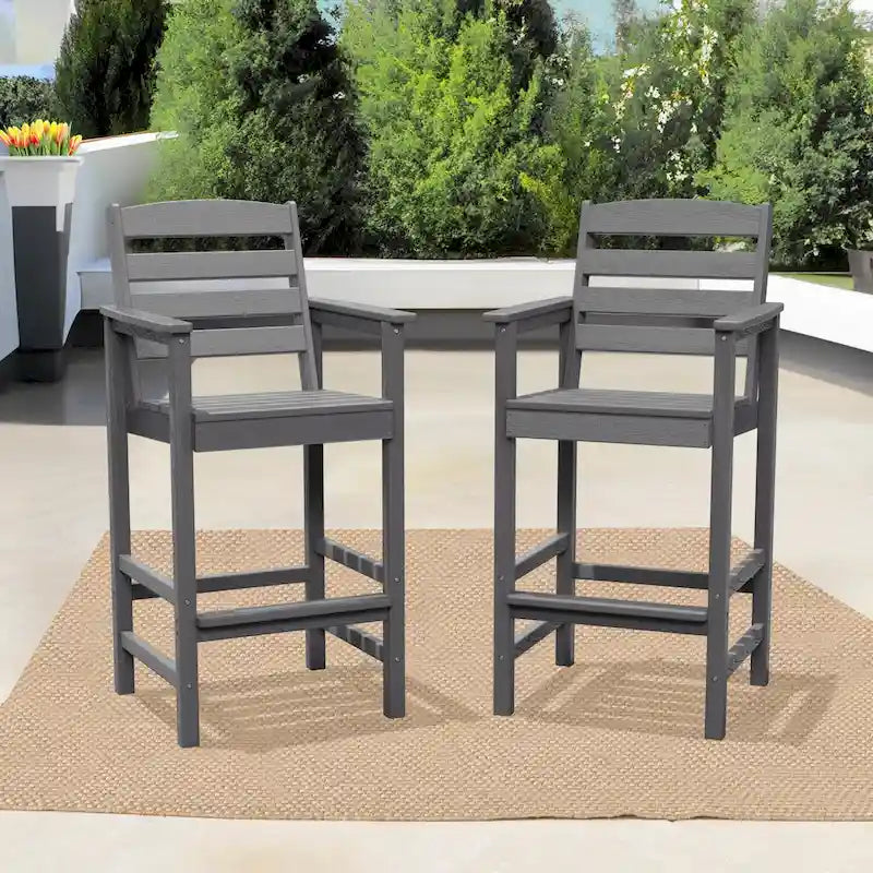 Lot de 2 chaises Adirondack hautes en plastique