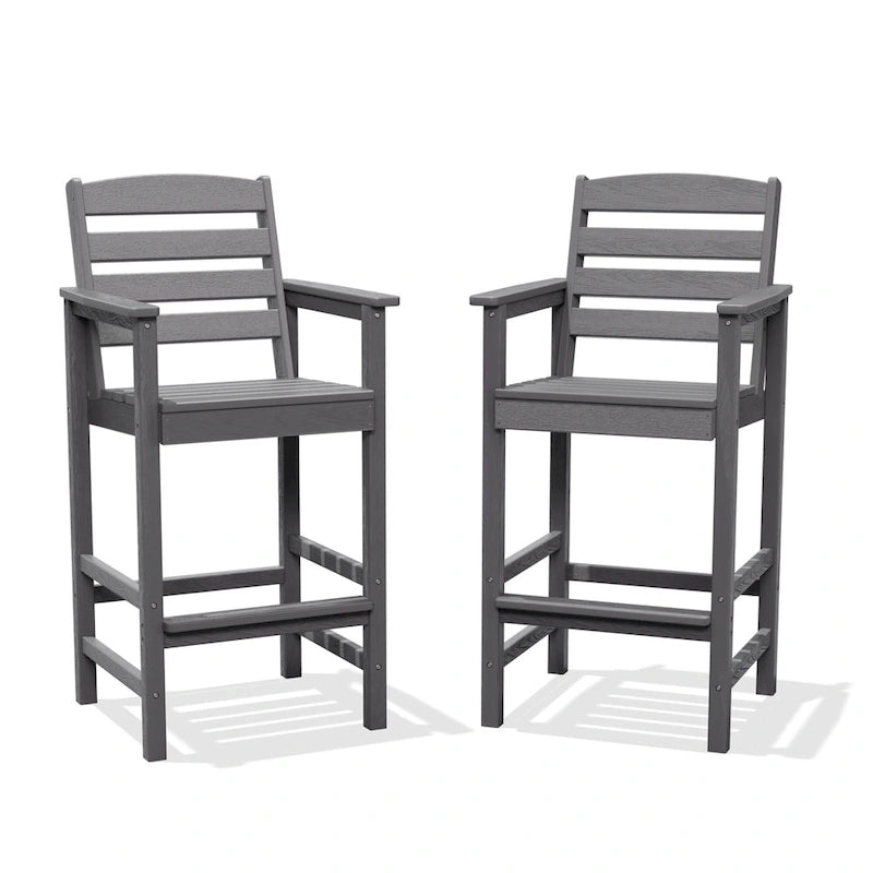 Lot de 2 chaises Adirondack hautes en plastique