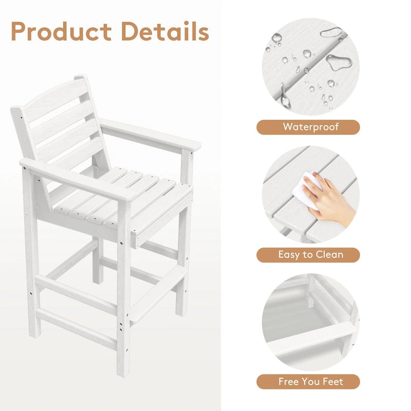 Lot de 2 chaises Adirondack hautes en plastique