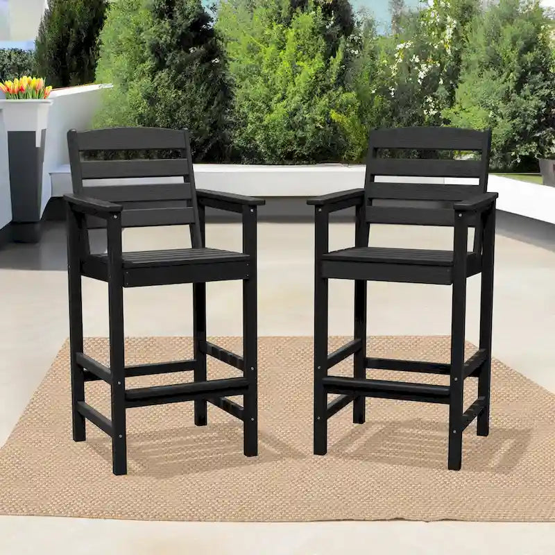 Lot de 2 chaises Adirondack hautes en plastique