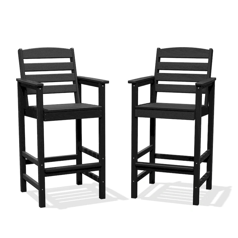 Lot de 2 chaises Adirondack hautes en plastique