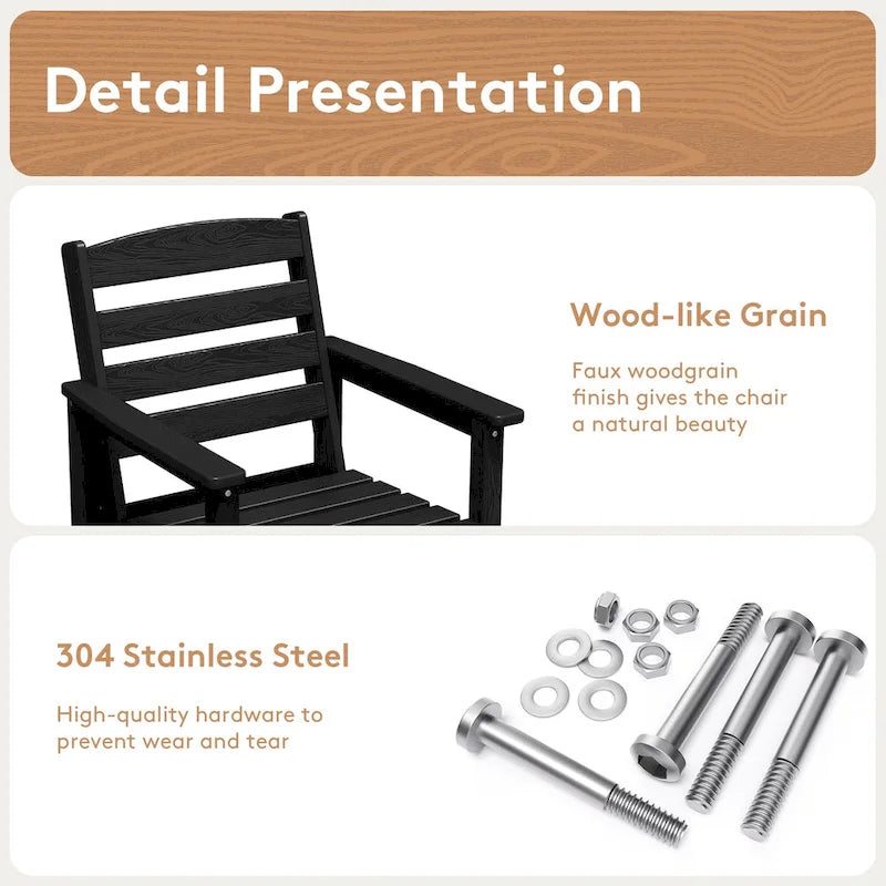 Lot de 2 chaises Adirondack hautes en plastique