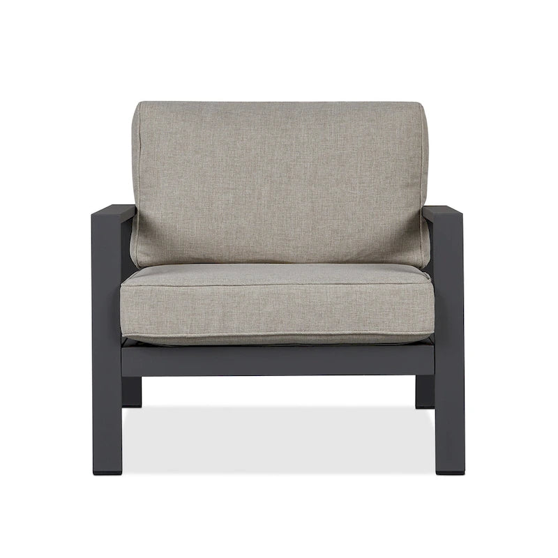 Chaise de jardin Aegean en ardoise patinée avec coussins de couleur havane par Real Flame