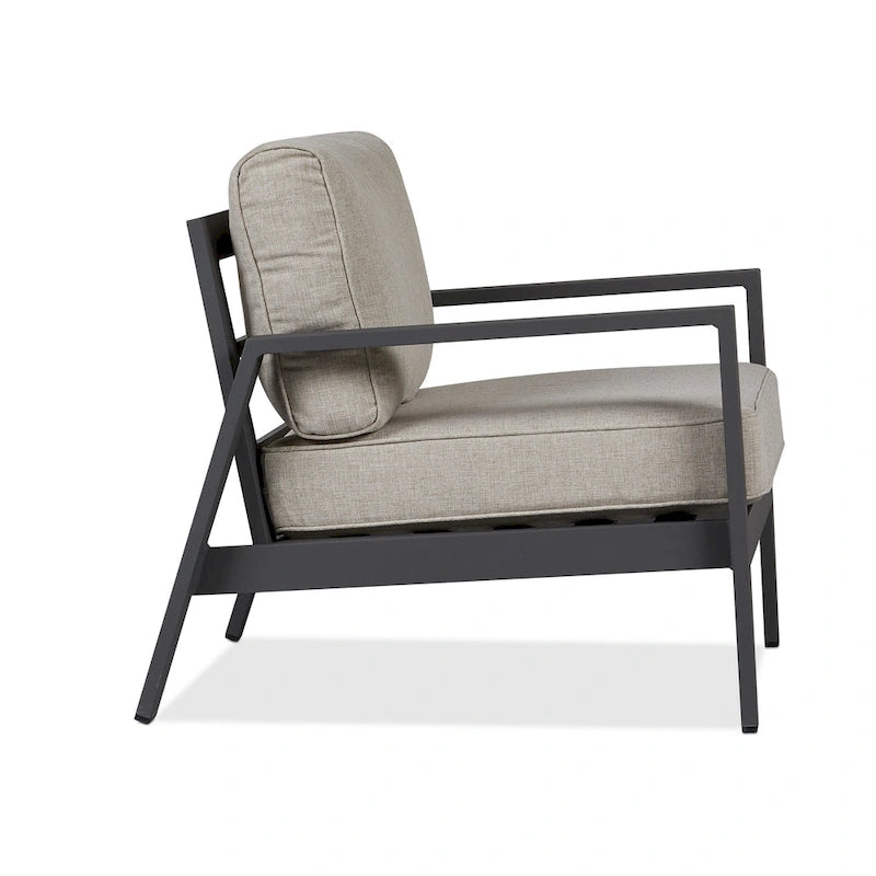 Chaise de jardin Aegean en ardoise patinée avec coussins de couleur havane par Real Flame