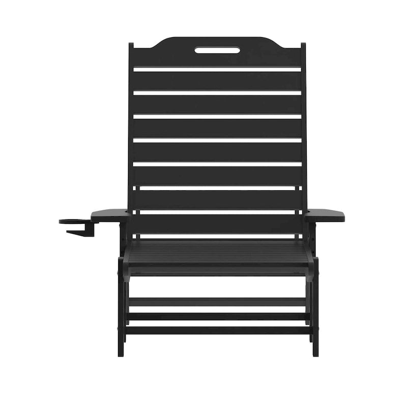 Chaise longue d'extérieur réglable avec porte-gobelet