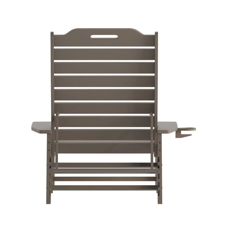Chaise longue d'extérieur réglable avec porte-gobelet
