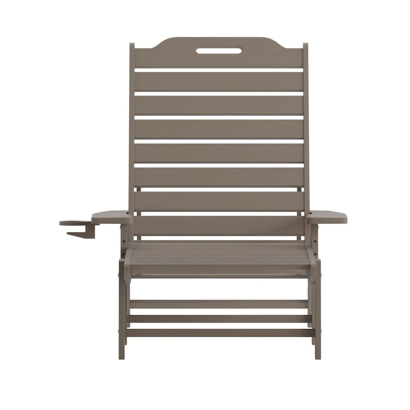 Chaise longue d'extérieur réglable avec porte-gobelet